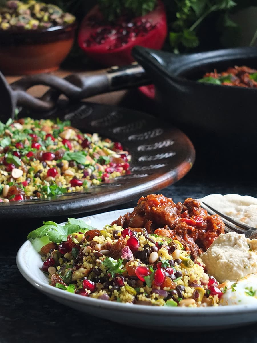 Jewelled Couscous Recipe with Puy Lentils & Pomegranate