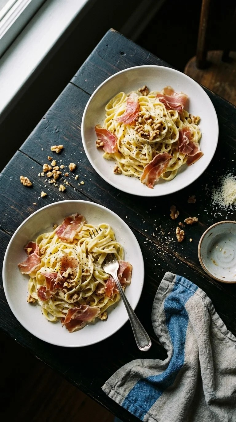 Creamy Mascarpone and Prosciutto Tagliatelle